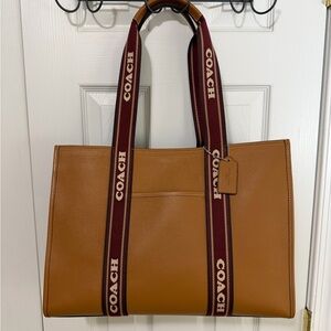 Coach Tan Leather Tote with Black Interior